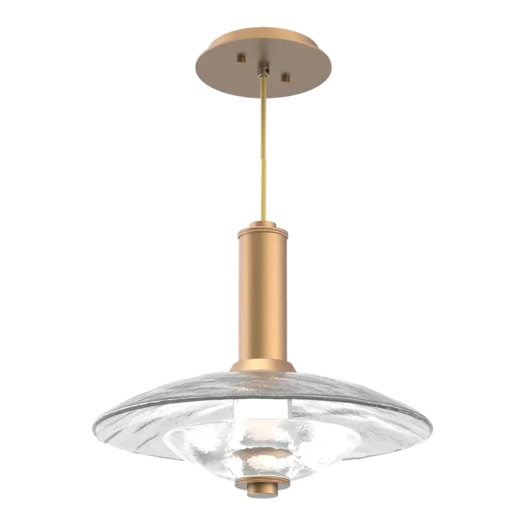 Cirrus Pendant by Hammerton Studio in Novel Brass with Clear Granite glass (Large)