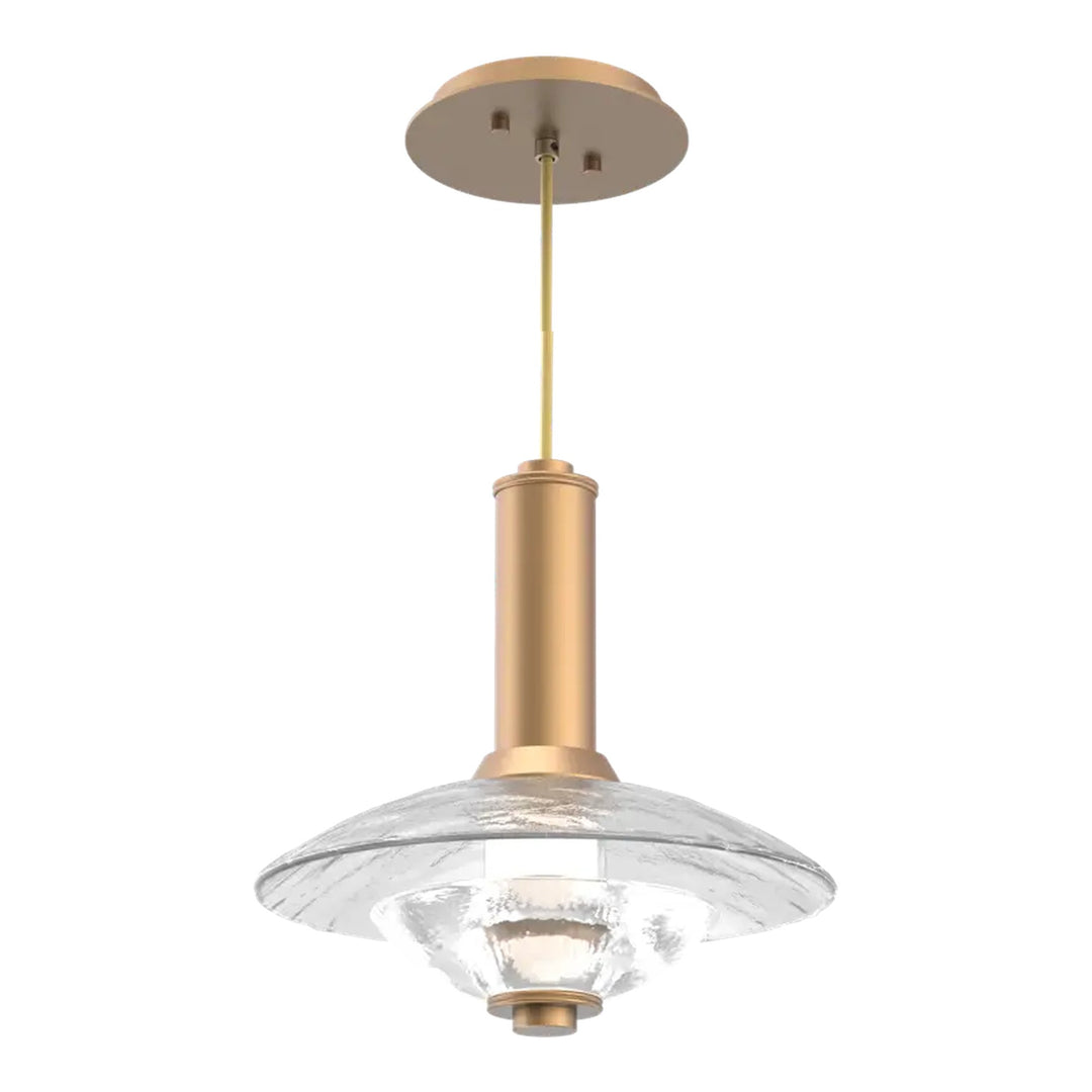 Cirrus Pendant by Hammerton Studio in Novel Brass with Clear Granite glass (Medium)