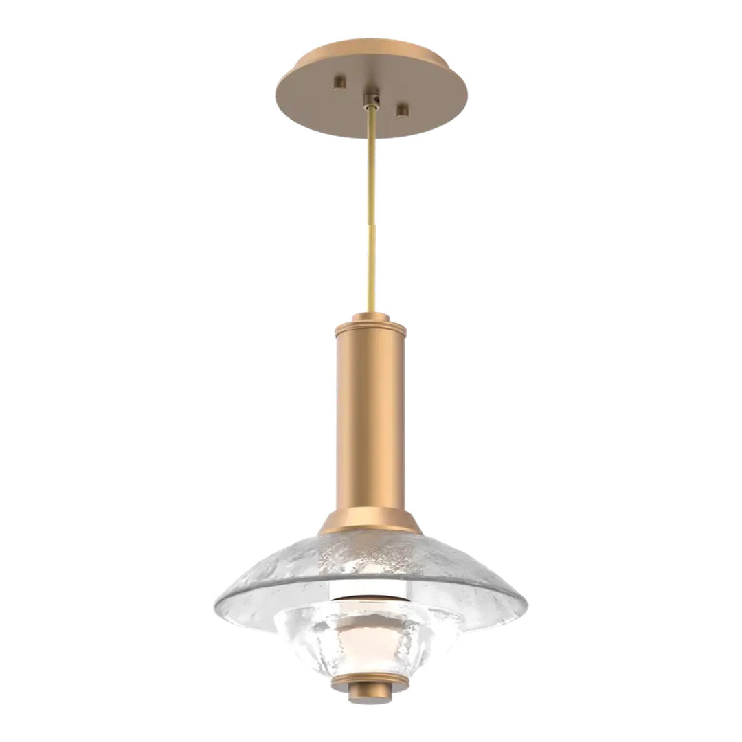 Cirrus Pendant by Hammerton Studio in Novel Brass with Clear Granite glass (Small)