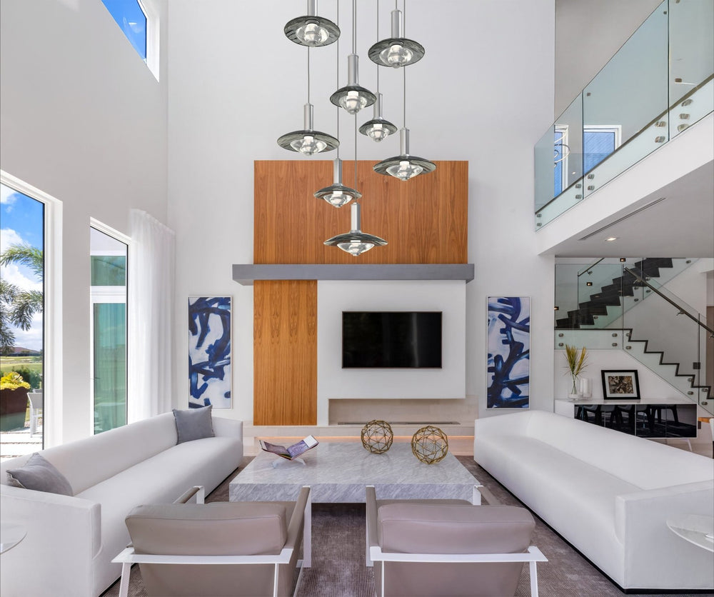 Cirrus Round Pendant Chandelier by Hammerton Studio in a styled interior