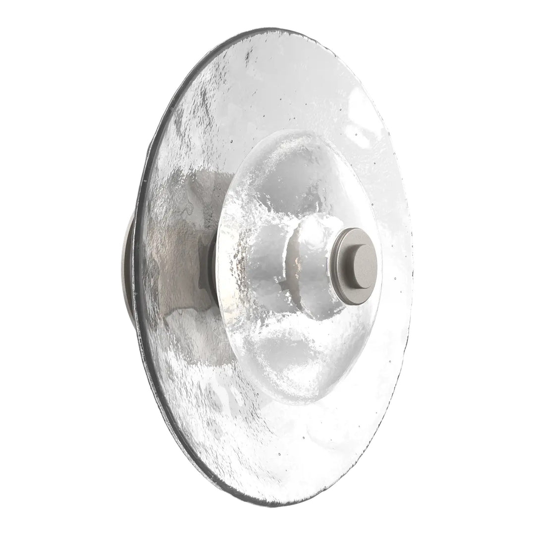 Cirrus Single Sconce &amp; Flush Mount by Hammerton Studio in Beige Silver with Clear Granite glass (Large)