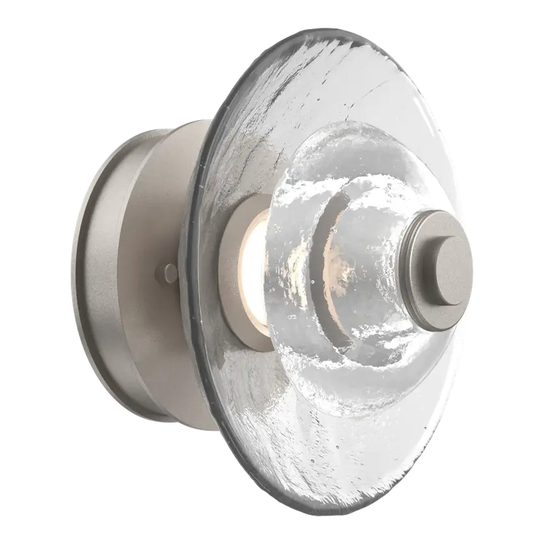 Cirrus Single Sconce &amp; Flush Mount by Hammerton Studio in Beige Silver with Clear Granite glass (Small)