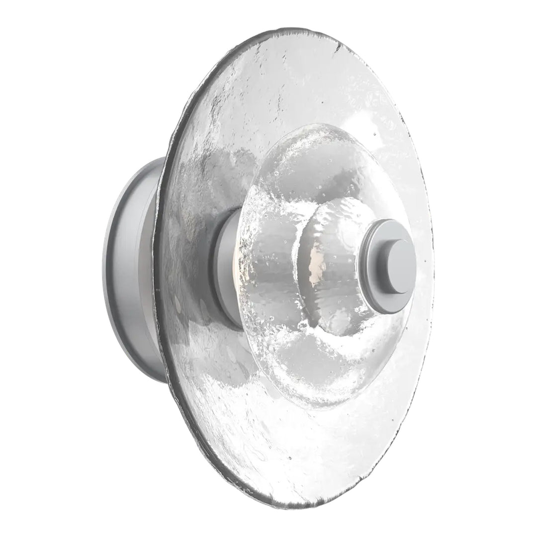 Cirrus Single Sconce &amp; Flush Mount by Hammerton Studio in Classic Silver with Clear Granite glass (Medium)