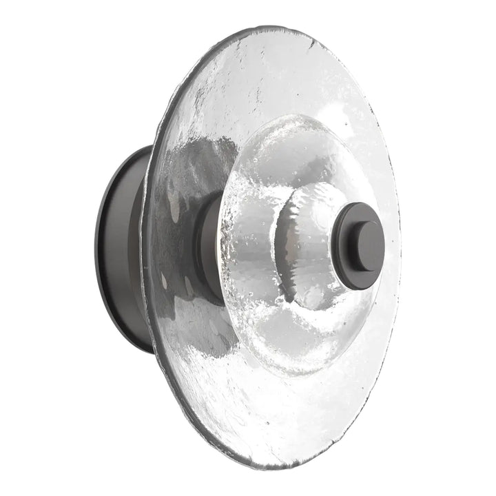 Cirrus Single Sconce &amp; Flush Mount by Hammerton Studio in Graphite with Clear Granite glass (Medium)