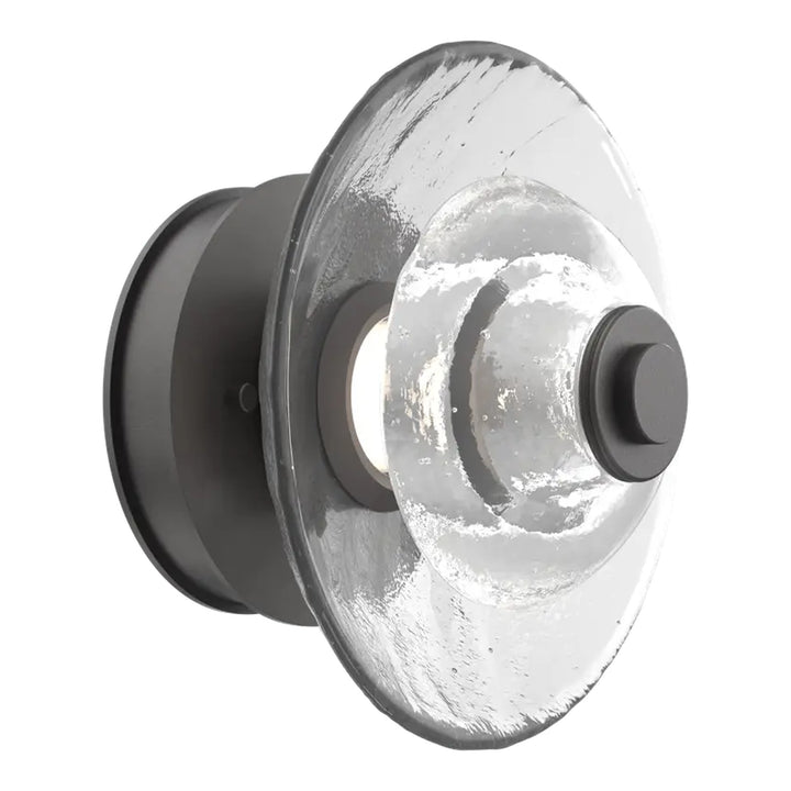 Cirrus Single Sconce &amp; Flush Mount by Hammerton Studio in Graphite with Clear Granite glass (Small)