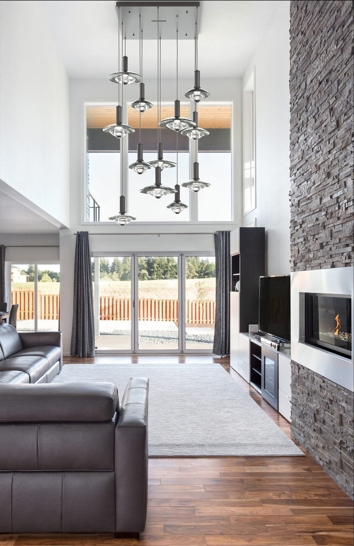 Cirrus Square Pendant Chandelier by Hammerton Studio in a styled interior