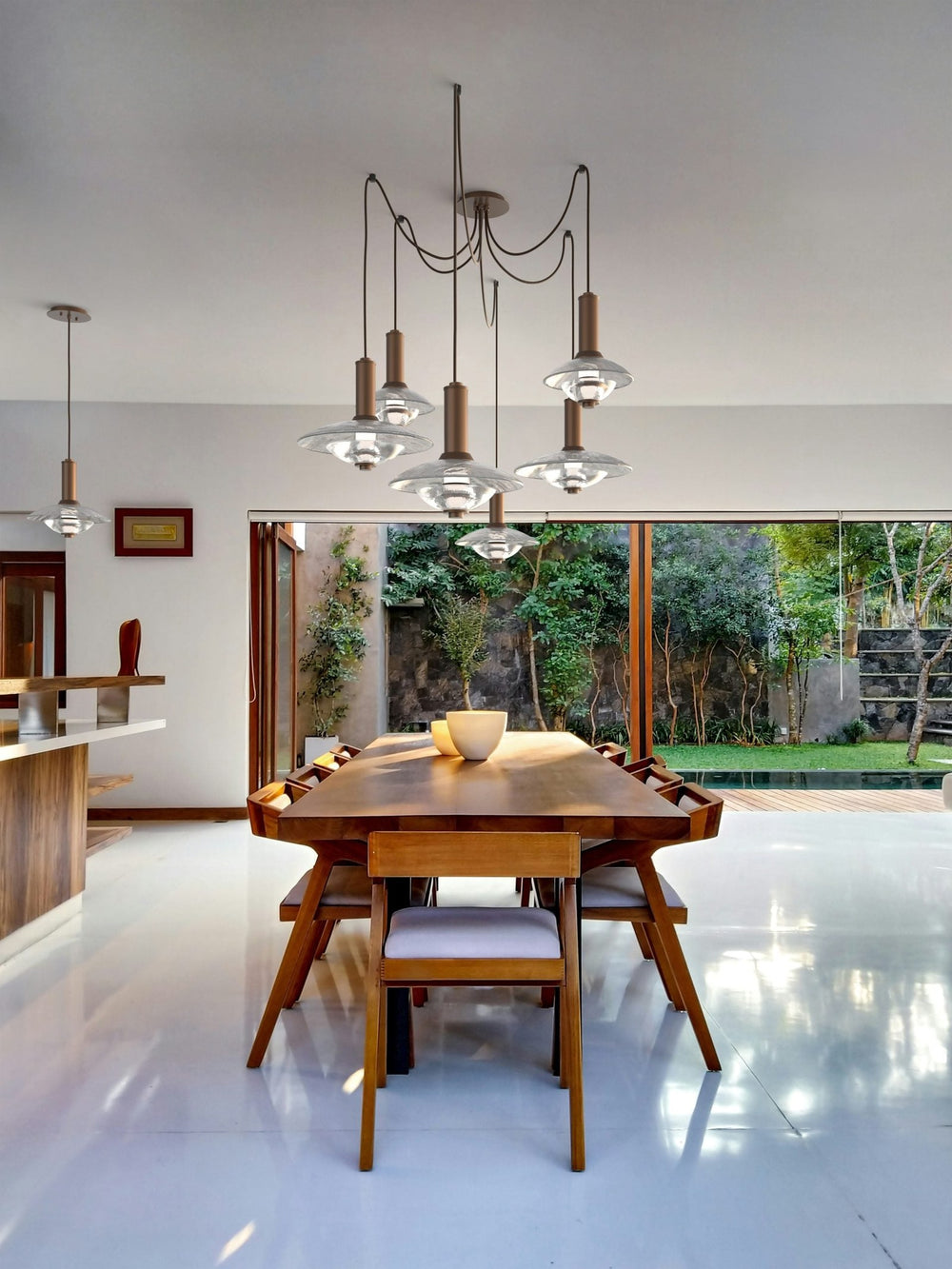 Cirrus Swag Chandelier by Hammerton Studio in a styled interior