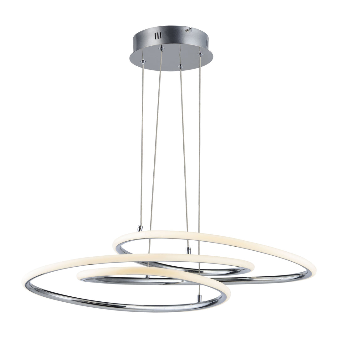 Coaster LED Pendant by ET2 Lighting in Polished Chrome, front view