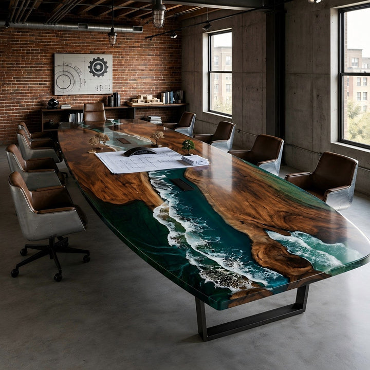 Ocean Coastline Conference Table by Thomas Dawn