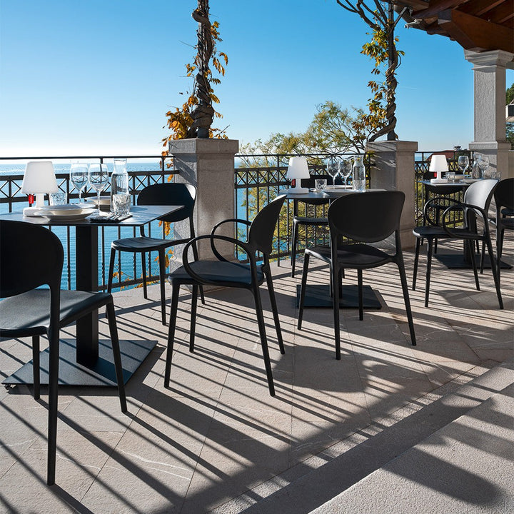 Cocktail Weighted Bar-Height Table Base by Connubia in a styled interior