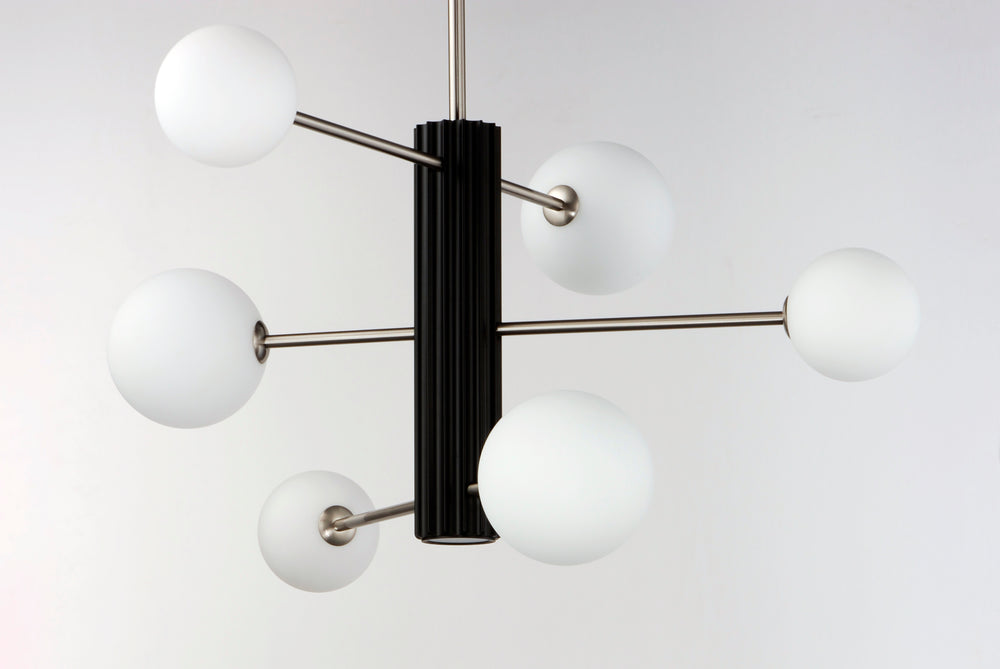Cog 7-Light LED Chandelier by ET2 Lighting, styled view 1