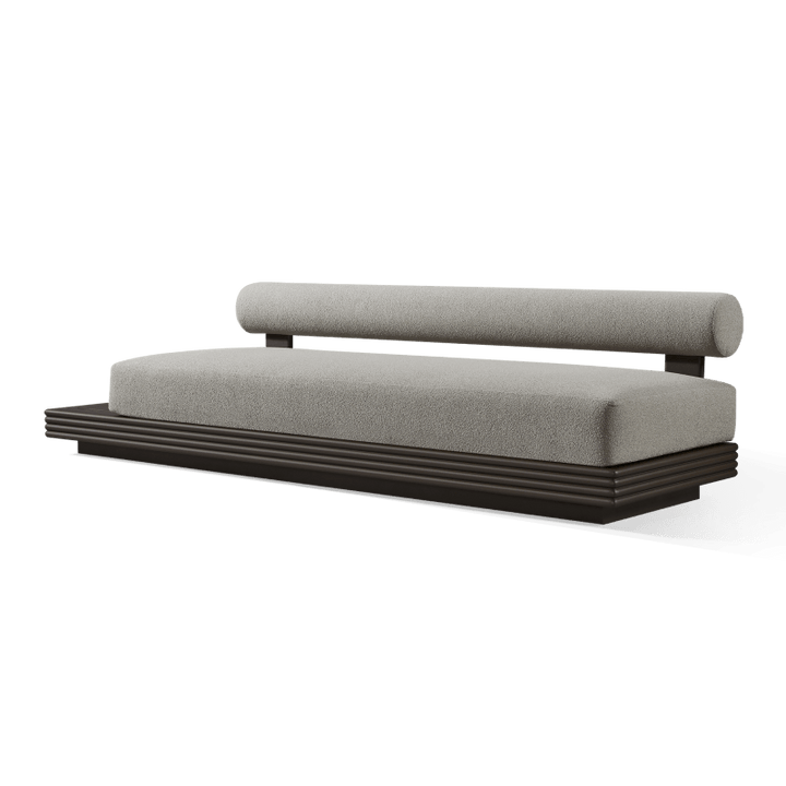 Collins Aluminum 3 Seat Armless Sofa + Table Left