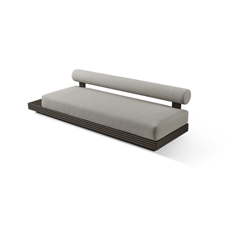 Collins Aluminum 3 Seat Armless Sofa + Table Left