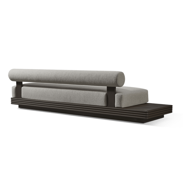 Collins Aluminum 3 Seat Armless Sofa + Table Left