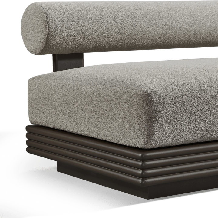 Collins Aluminum 3 Seat Armless Sofa + Table Right