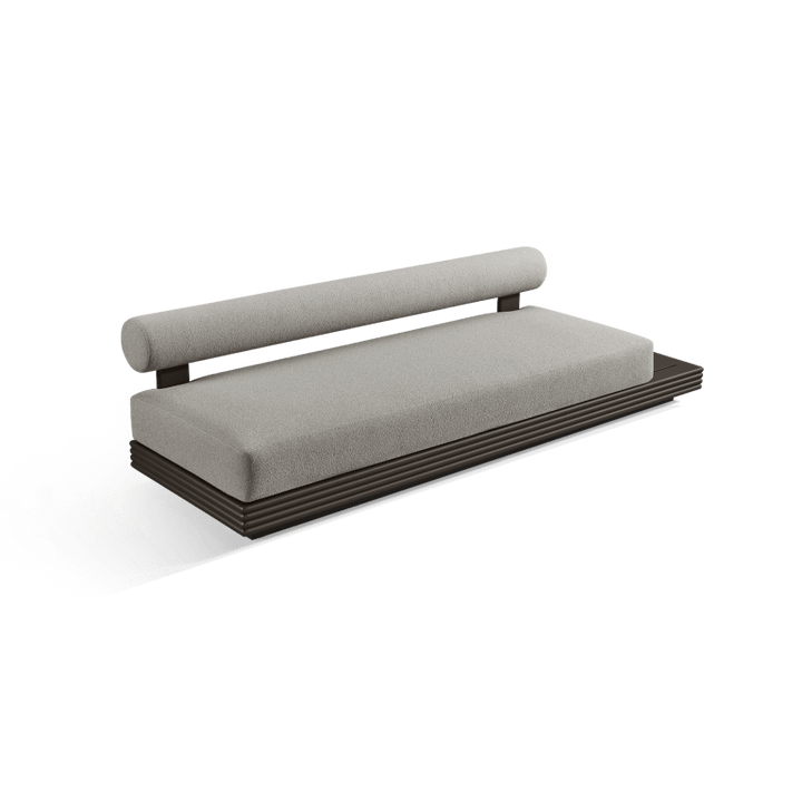 Collins Aluminum 3 Seat Armless Sofa + Table Left