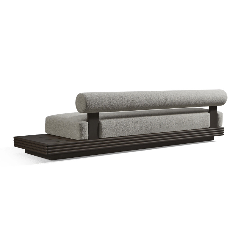 Collins Aluminum 3 Seat Armless Sofa + Table Right