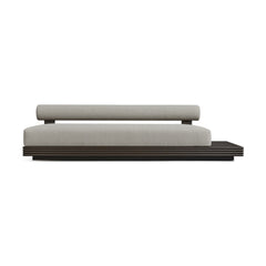 Collins Aluminum 3 Seat Armless Sofa + Table Right by Harbour Outdoor — full product view