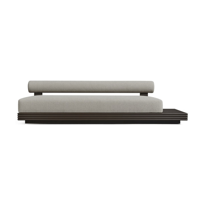 Collins Aluminum 3 Seat Armless Sofa + Table Right by Harbour Outdoor — full product view
