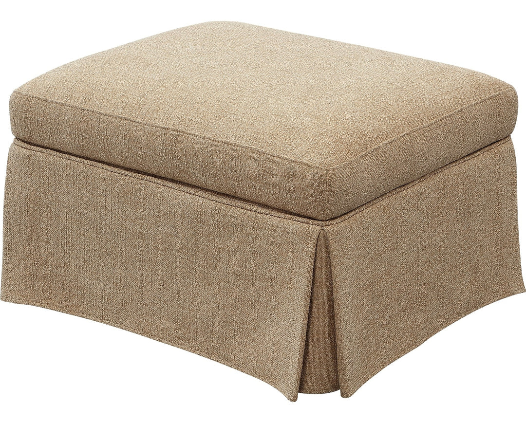 Colton Upholstered Storage Ottoman in Sourdough — on a white background
