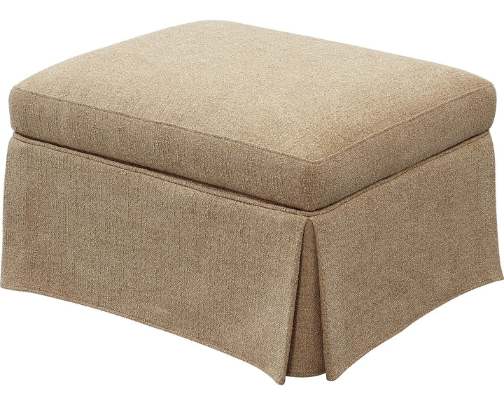 Colton Upholstered Storage Ottoman in Sourdough — on a white background