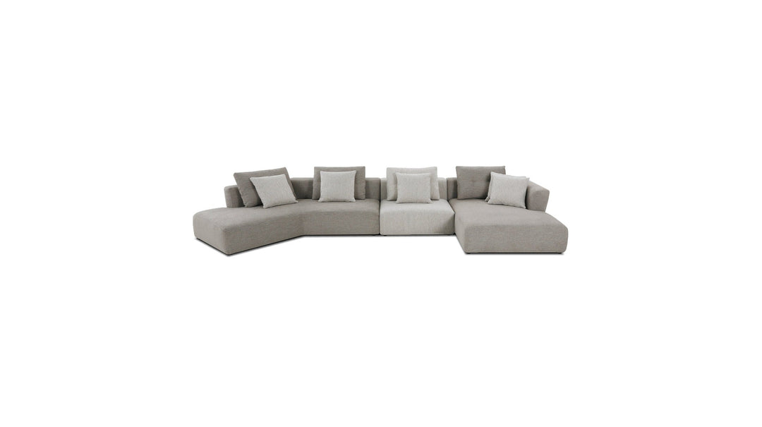 COMO Sectional 3-Piece RSF Chaise Birch Beige Base/ Bone Rib Weave Cushion