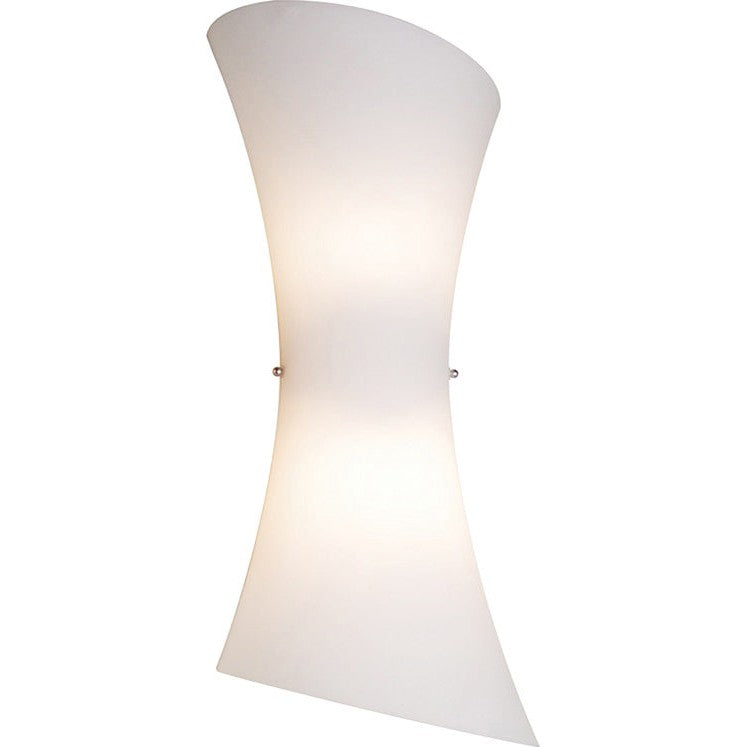 Conico 2-Light Wall Mount by ET2 Lighting in Satin Nickel, front view
