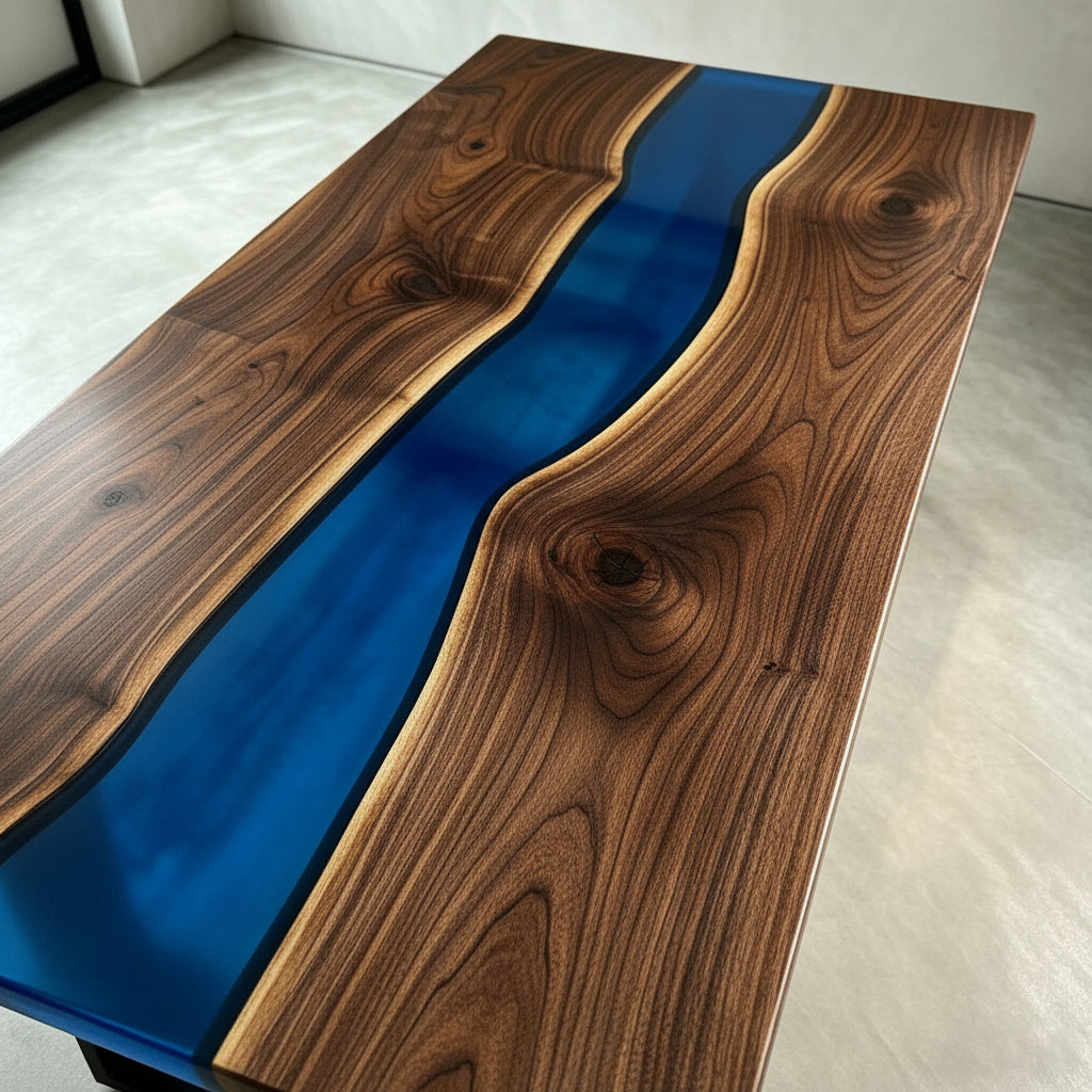 Modern Blue River Dining Table by Thomas Dawn