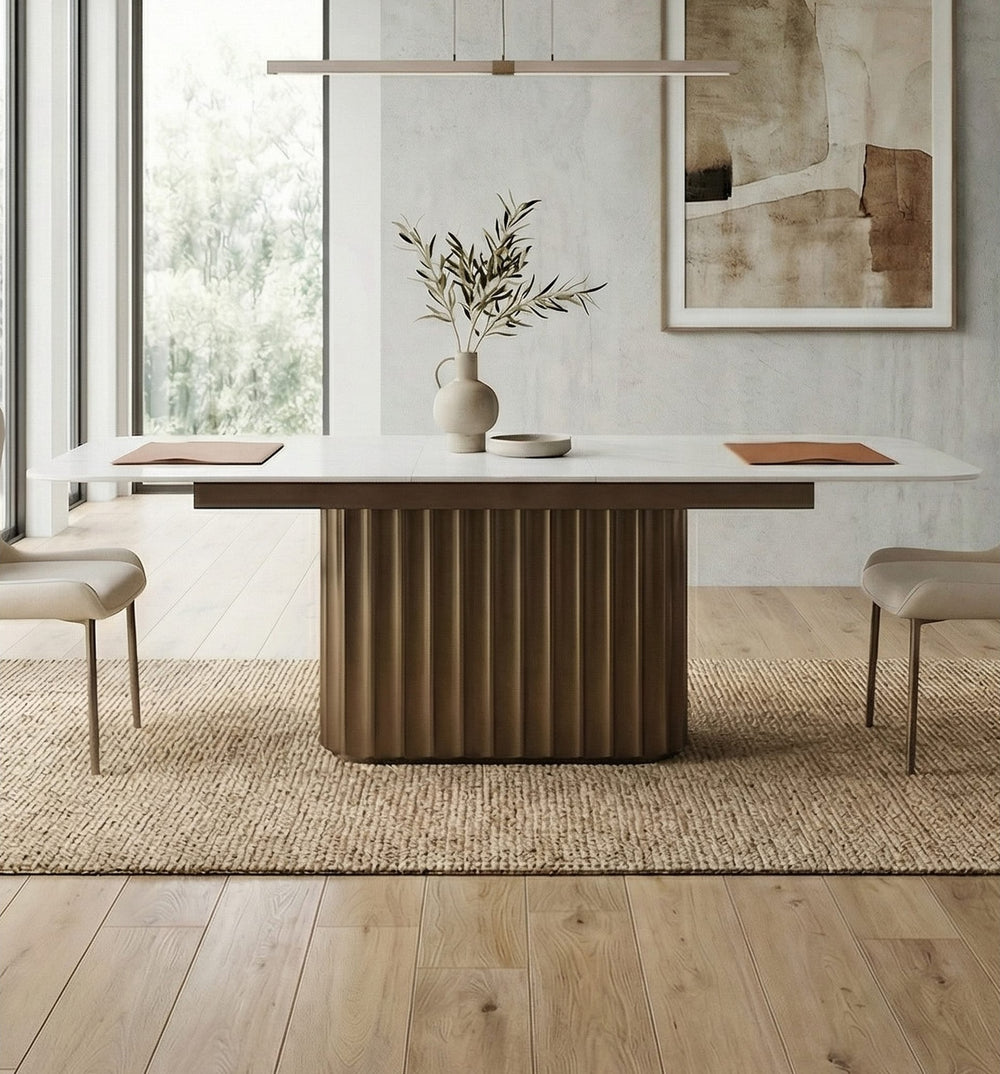 Conway Extendable Dining Table in Venetian Bronze — lifestyle photo