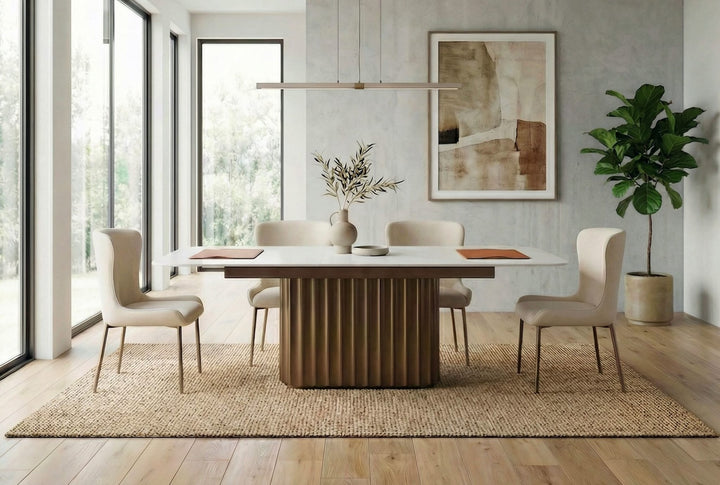 Conway Extendable Dining Table in Venetian Bronze — lifestyle photo