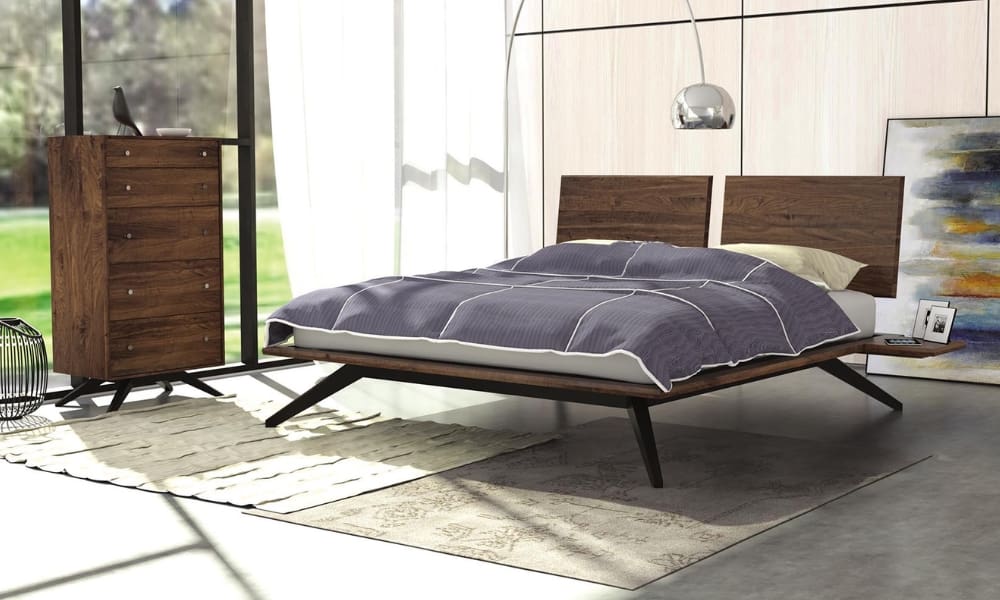 Copeland Astrid bedroom lifestyle with solid walnut platform bed