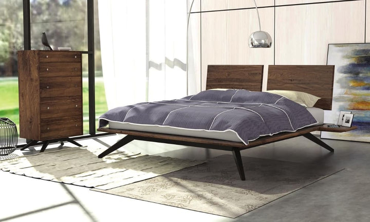 Copeland Astrid bedroom lifestyle with solid walnut platform bed