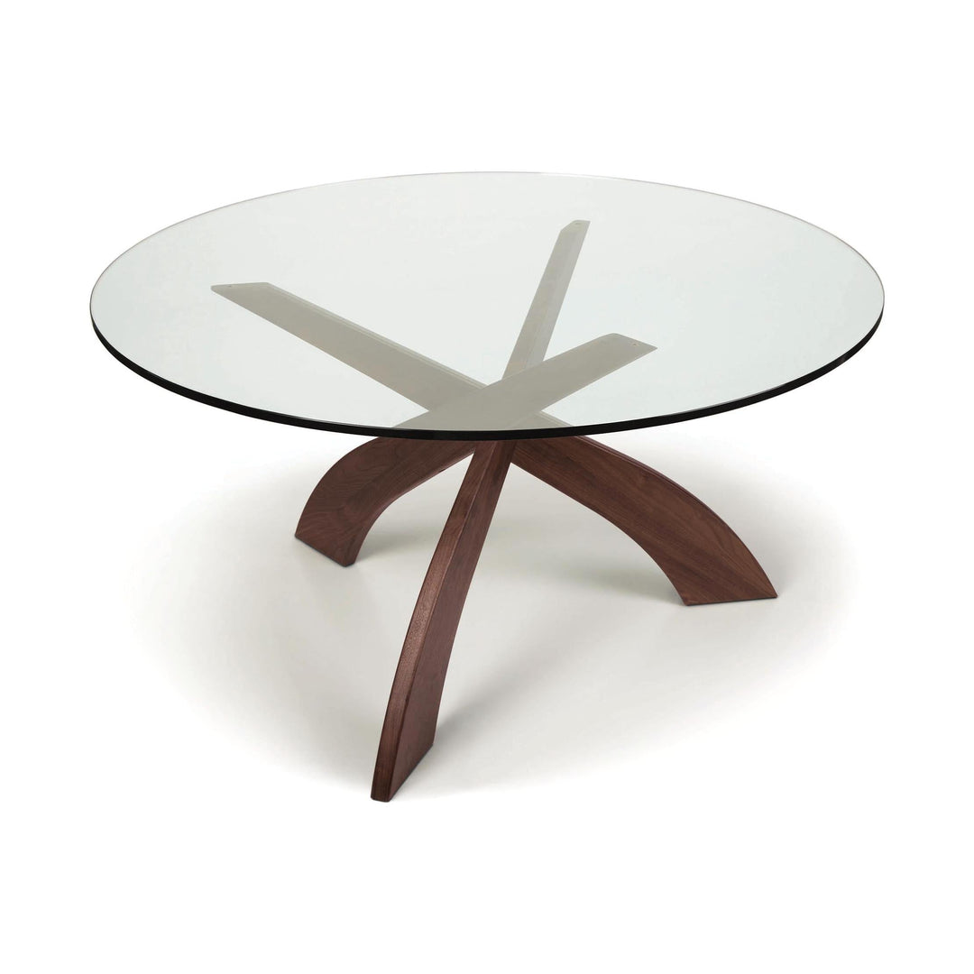 Copeland Entwine glass chat table alternate studio view