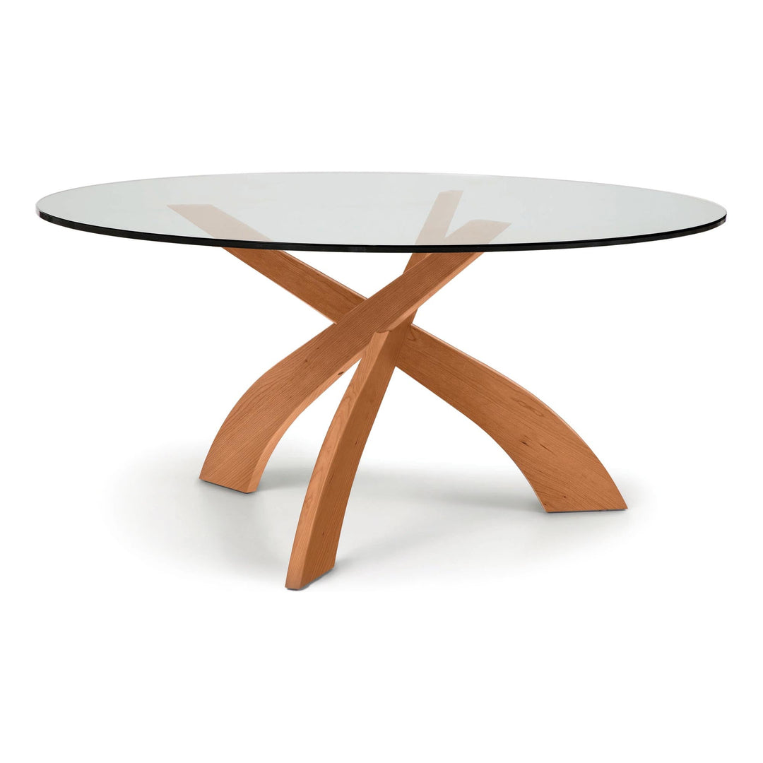 Copeland Entwine glass top chat height table on white