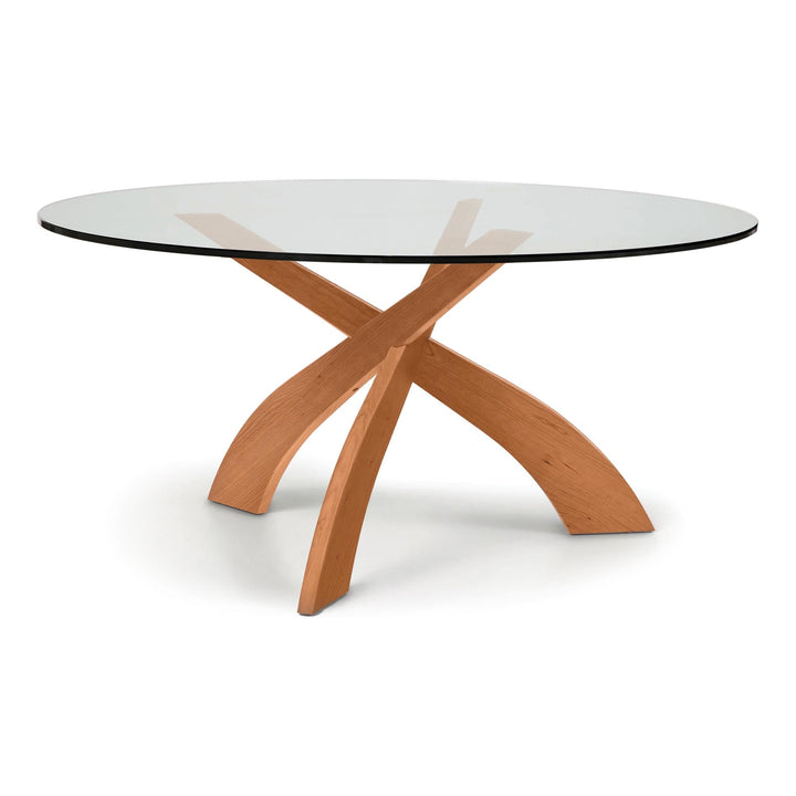 Copeland Entwine glass top chat height table on white