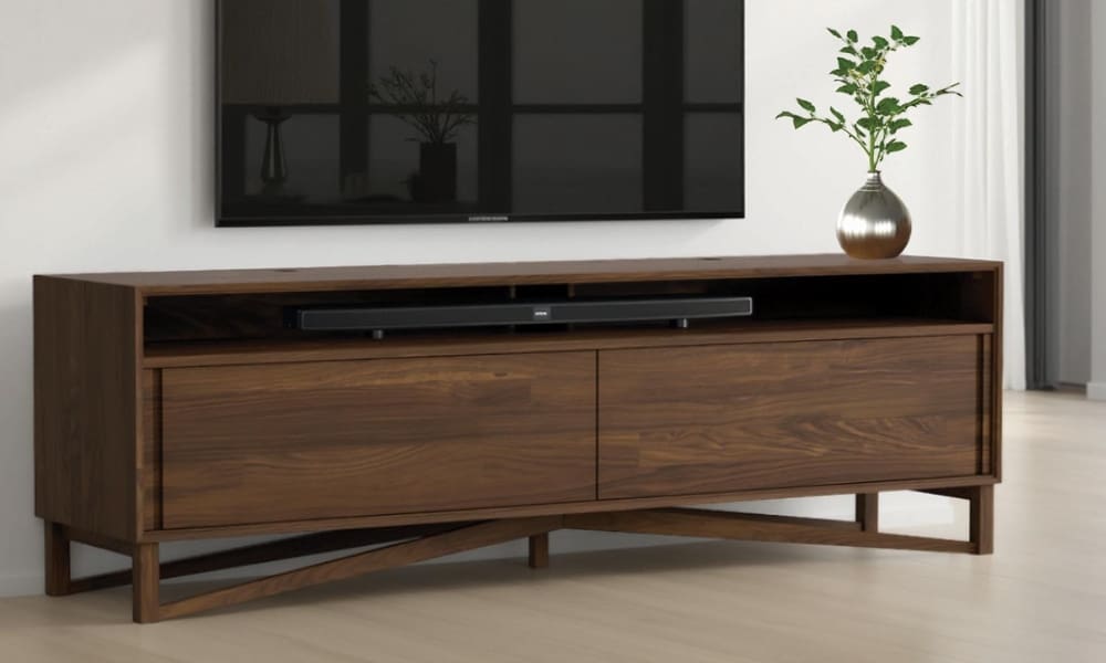 Exeter media and storage furniture in a modern interior