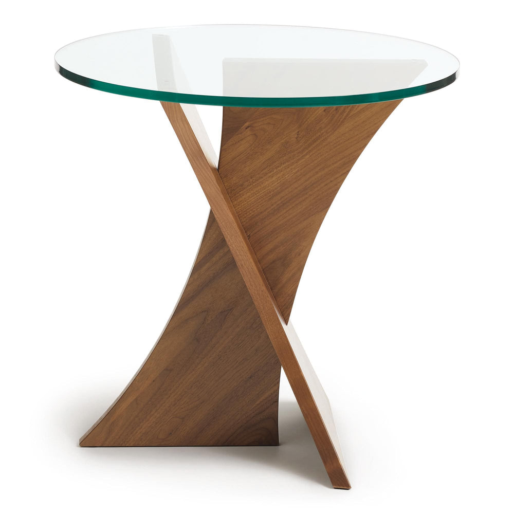 Planes Round Glass Top End Table Copeland Furniture