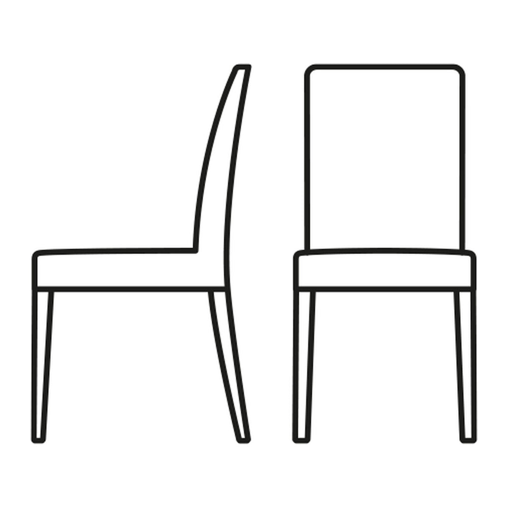 Copenhagen Wood Dining Chair by Connubia line drawing