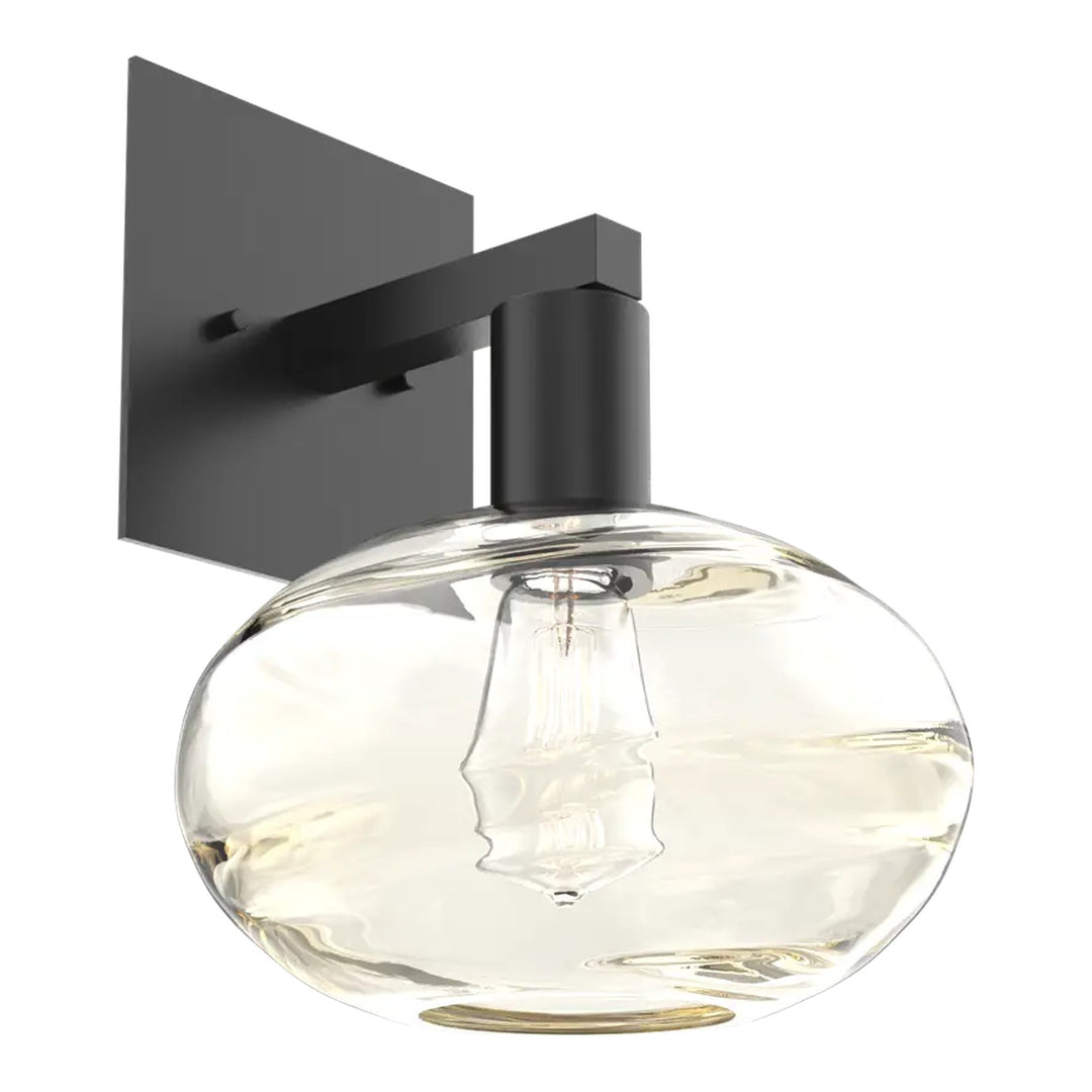 Coppa Sconce by Hammerton Studio in Matte Black with Amber glass