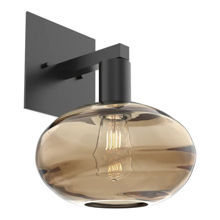 Coppa Sconce by Hammerton Studio in Matte Black with Bronze glass