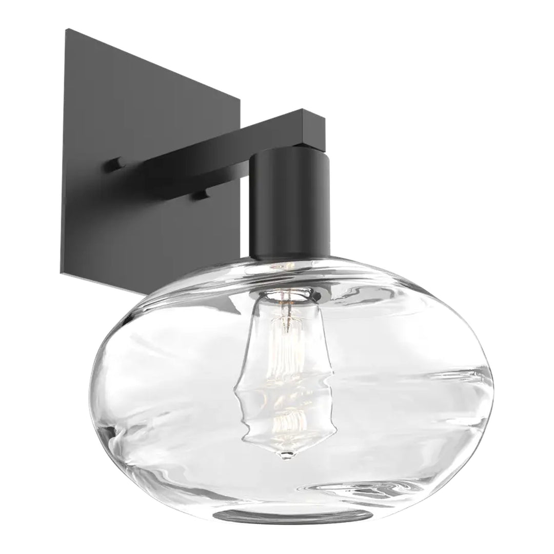 Coppa Sconce by Hammerton Studio in Matte Black with Clear glass