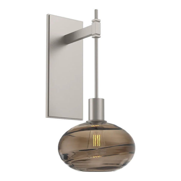 Coppa Tempo Sconce by Hammerton Studio in Beige Silver with Bronze glass