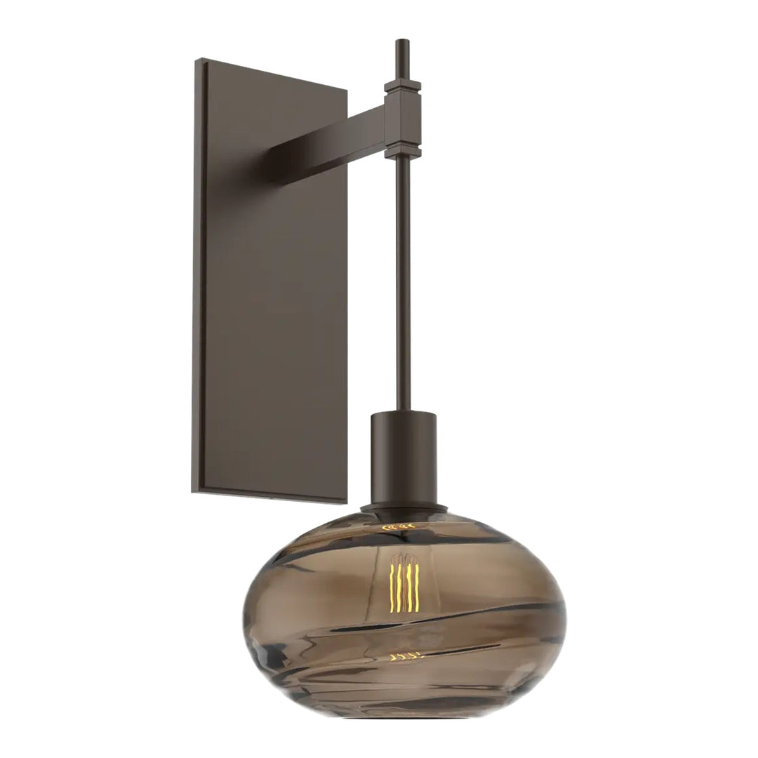 Coppa Tempo Sconce by Hammerton Studio in Flat Bronze with Bronze glass