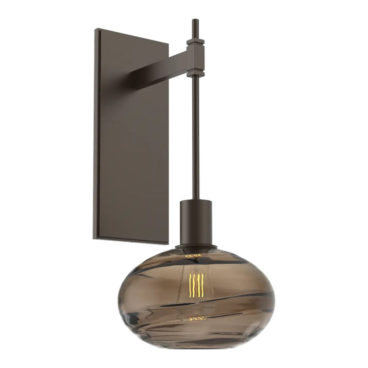 Coppa Tempo Sconce by Hammerton Studio in Flat Bronze with Bronze glass