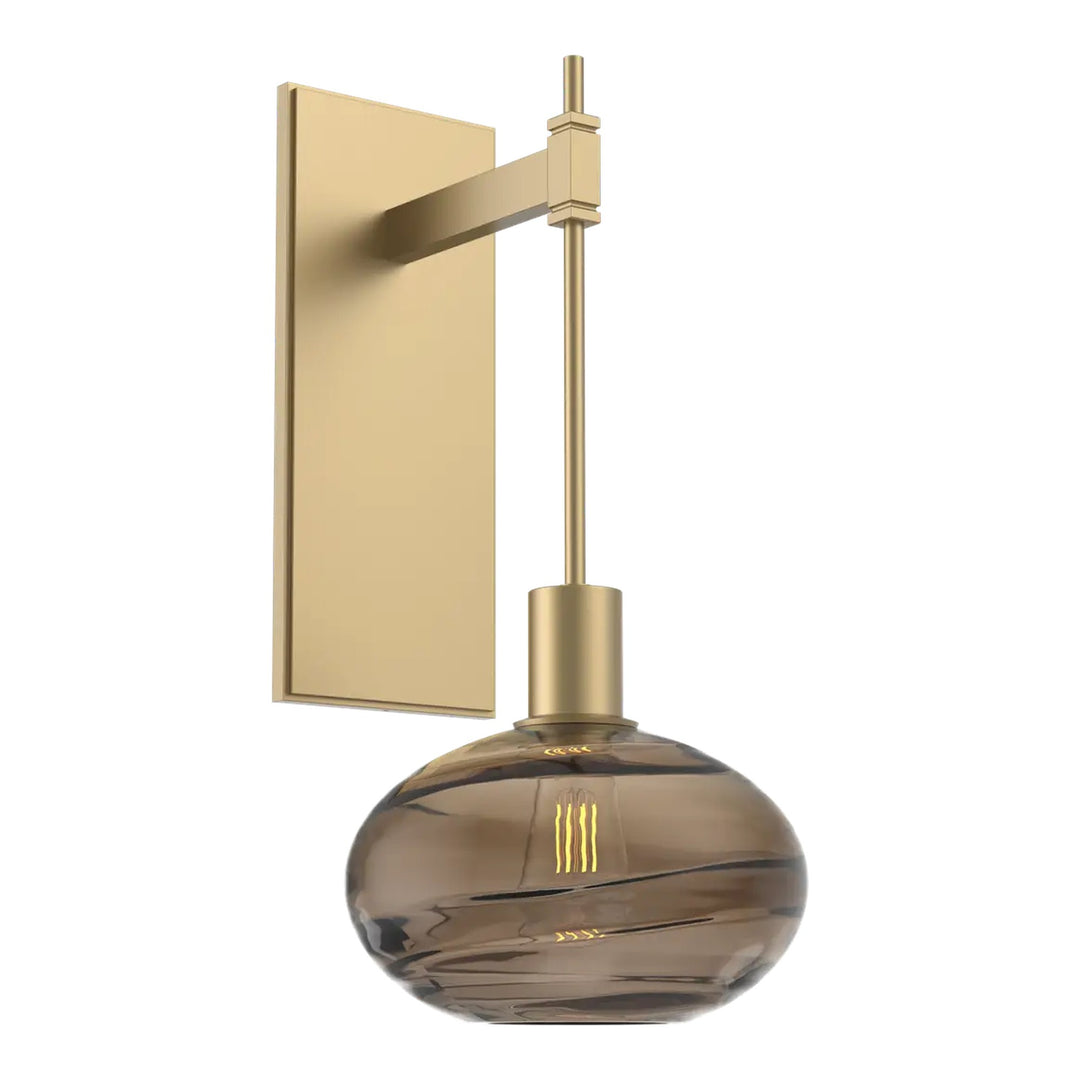 Coppa Tempo Sconce by Hammerton Studio in Gilded Brass with Bronze glass