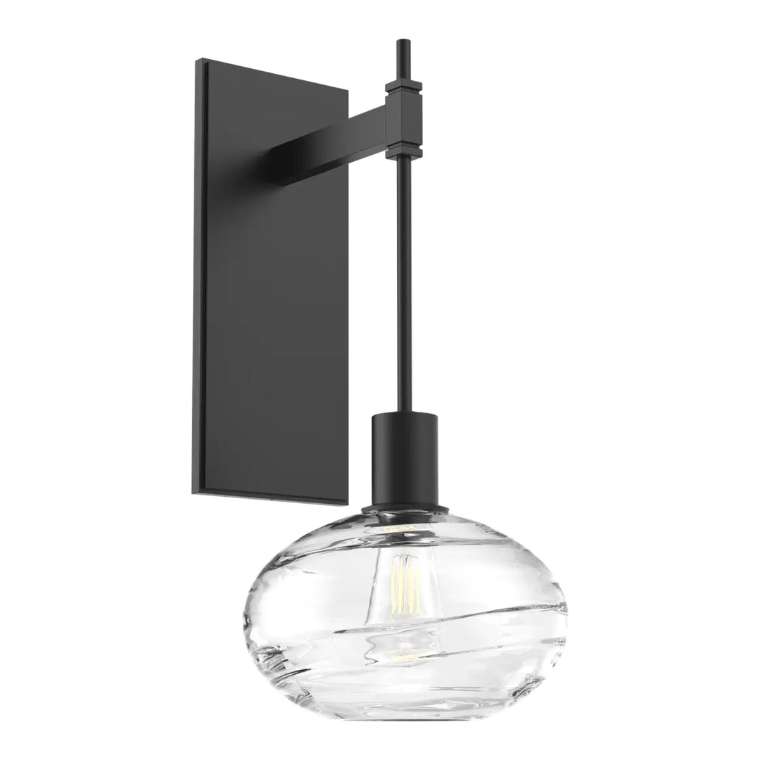 Coppa Tempo Sconce by Hammerton Studio in Matte Black with Clear glass