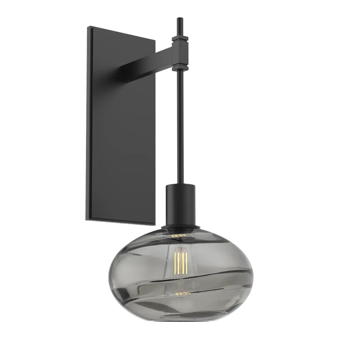 Coppa Tempo Sconce by Hammerton Studio in Matte Black with Smoke glass
