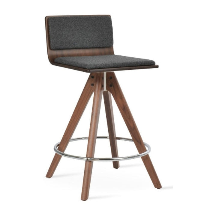 Corona Pyramid Wood Swivel Plywood Seat Stool