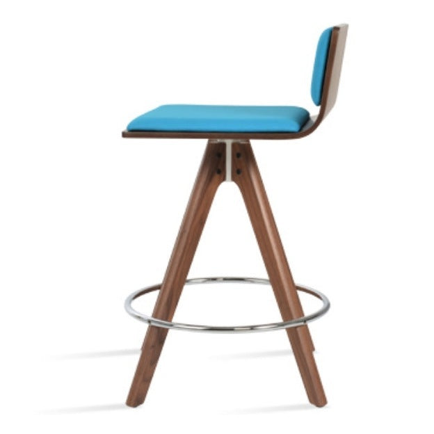 Corona Pyramid Wood Swivel Plywood Seat Stool by Soho Concept