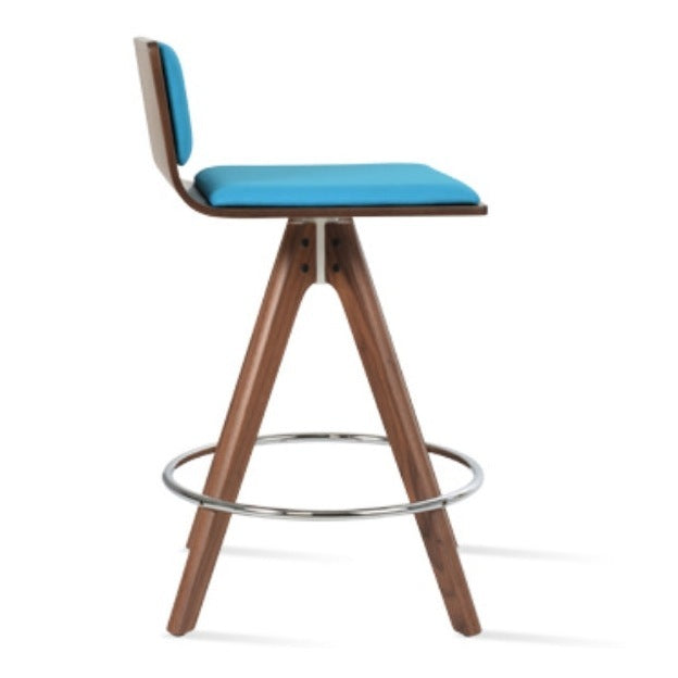 Corona Pyramid Wood Swivel Plywood Seat Stool